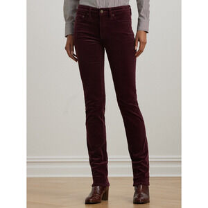 Lauren Ralph Lauren Stretch Corduroy Mid Rise Straight Pants Red Petite Size 6P